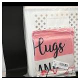 White Folding Laundry Basket on Wheels + Set of...