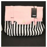 Matein Stripe Tote Bag  Pink Top / Black &...