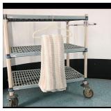 Striped Knit Throw Blanket  Pink, Gray & Cream