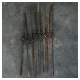 Set of 8 Decorative Metal Rods