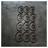 Set of 12 Decorative C-shaped Iron Scrolls