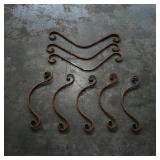 Assortment of 8 Decorative Wrought Iron Scrolls