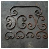 Assortment of 9 Decorative Iron Scrolls