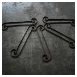 Set of 5 Decorative Iron Scroll Brackets