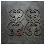 Set of 8 Decorative Iron Scrollwork Pieces