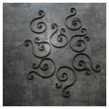 Assortment of 6 Decorative Metal Scrollwork Pieces