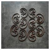 Set of 8 Decorative Iron Scrollwork Pieces
