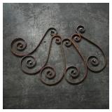 Set of 5 Decorative Iron S-shaped Scrolls