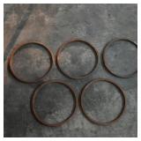 Set of 5 Rusted Metal Rings