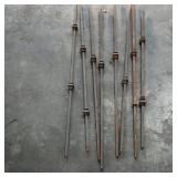 Assortment of 8 Decorative Metal Rods
