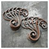 Set of 12 Decorative Iron Scrollwork Pieces