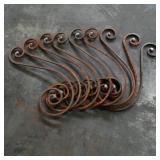 Set of 9 Decorative Metal Scrolls
