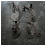 Assortment of 4 Decorative Metal Floral...