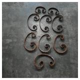 Assortment of 9 Decorative C-shaped Iron Scrolls