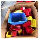 BASF Cardboard Bulk Box with Assorted Plastic Bins