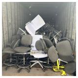 Assortment of Office Drafting/Stool Chairs (pile)