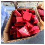 Box of Red Plastic Storage Bins (bulk)