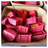 Assortment of Red Plastic Storage Bins (bulk)