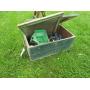 GREEN PAINTED PRIMITIVE BOX W/ LID