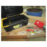 TOOL BOX FULL OF TOOLS; MAC TIN SNIPS; AIR HOSE