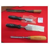 1 1/4 ,1 1/2 " CRAFTSMAN WOOD CHISEL; ROBERT