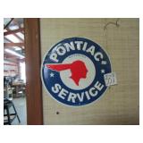 12" ROUND  PONTIAC SERVICE EMBOSSED SIGN