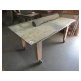 ROLL AROUND 3 FT X 5 FT SHOP TABLE