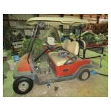 CLUB CAR GOLF CART W/ CHARGER, FOLD DOWN BACK SEAT