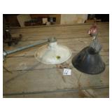 2- OLD PORCELAIN GAS STATION LIGHTS