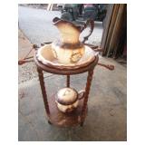 HOTEL WASH STAND W/ BOWL & PITCHER W/ MATCHING