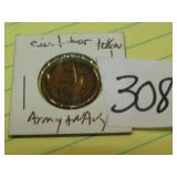 CIVIL WAR TOKEN ARMY & NAVY - "WE MUST AND SHALL