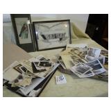 SILVER PLATE SERVING TRAY ;OLD PHOTOS; PENCIL