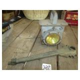 NAVY SHIP LIGHT W/ BROKEN LENSE; SPECILITY WRENCH