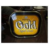 OLYMPIA GOLD LIGHT BEER LIGHTED SIGN -WORKS
