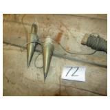 2 BRASS PLUM BOBS 5" -K & E CO