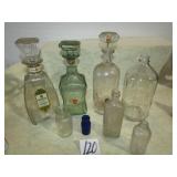 8- OLD BOTTLES -SOME CORK TOP