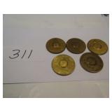 5- ALCOHOLIS RECOVERY CHIP MEDALLIONS