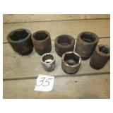 7- 6 POINT 1" DR IMPACT SOCKETS