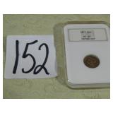 RARE ! 1877 3CN ,PF63 THREE CENT NICKEL IN CASE