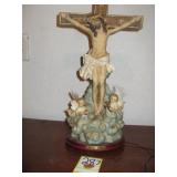 LIGHT UP JESUS STATUE ON CROSS