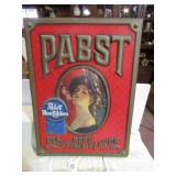 EARLY EMBOSSED PLASTIC PABST BLE RIBBON SIGN W/