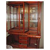 MID CENTURY CHINA HUTCH W/ 6 DRAWERS, 2 DOOR BASE