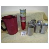 12 PIECES COLORED ALUMINUM GLASSES