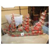 SAIL SHIP MADE FROM COCA COLA CANS