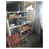 CONTENTS OF SHELF IN GARAGE -NAILS ,FLY ROD,MORE