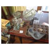 MUFFINS PANS ;MIXER; PUNCH BOWL; ICE CUBE TRAYS