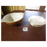 EARLY PYREX BOWL ;CORNINGWARE CASSROLE DISH