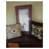 FRAMED INDIAN PICTURE -;2 PILLOWS