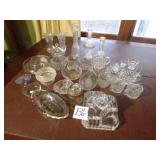 20+ PIECES CLEAR GLASS INCLUDING FOSTORIA