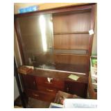 MID CENTURY CABINET W/ GLASS DOOR TOP